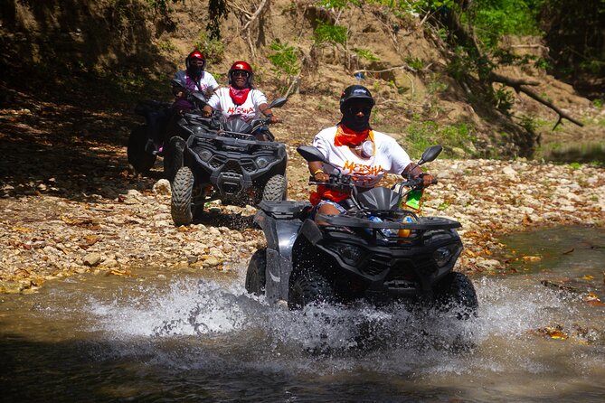 Shore Excursion: Combo Atv & militare waterfalls | No long lines - ATV Time: Sugar Cane Fields, River Water, and a Beach Break